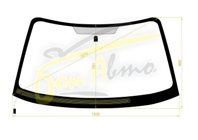 Стекло лобовое SUBARU FORESTER 2002-2008 (SG5-RHD) обогрев щеток фурнитура, 
Бренд: BENSON с синей полосой