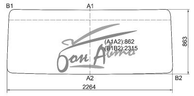 Стекло лобовое HOWO EXPO 2005- (2267*858*) 
Бренд: ZDG с синей полосой