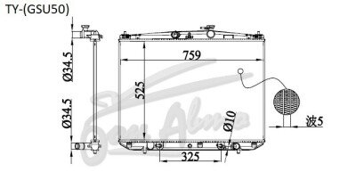 Радиатор TOYOTA HIGHLANDER 2013-2019 (GSU50) (2GR) 
Бренд: TONGSHI PL16AT