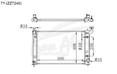 Радиатор TOYOTA WISH 2003-2009 (ANE,ZNE10) (1AZ,1ZZ) 
Бренд: TONGSHI PL16AT
