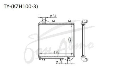 Радиатор TOYOTA HIACE 1989-2004 (KZH100)(вспомогательный-1999) (1KZ,2L-T) 
Бренд: TONGSHI PL26MT
