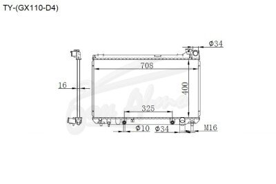 Радиатор TOYOTA BREVIS 2001-2007 (JCG10) (1-2JZ FSE) 
Бренд: TONGSHI PL16AT