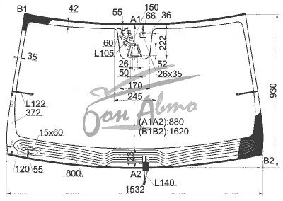 Стекло лобовое MERCEDES GL-CLASS 2012-2019 (W166-LHD) обогрев щеток, место под 1 камеру с обогревом, место под датчик дождя, молдинг, 
Бренд: BENSON