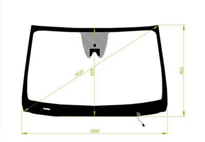 Стекло лобовое HYUNDAI MAXCRUZ 2012-2018 (DM-LHD) обогрев щеток, место под 1 камеру, 
Бренд: КМК с синей полосой