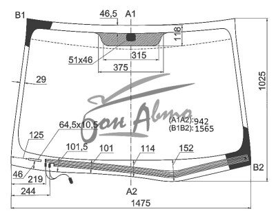 Стекло лобовое HYUNDAI AVANTE 2006-2011 (HD-LHD-4d sed) обогрев щеток 
Бренд: BENSON
