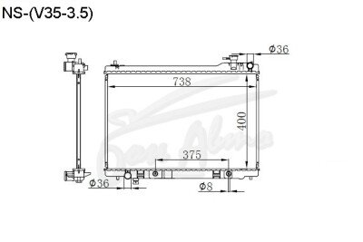 Радиатор NISSAN STAGEA 2001-2007 (M35) (VQ35) 
Бренд: TONGSHI PL16AT