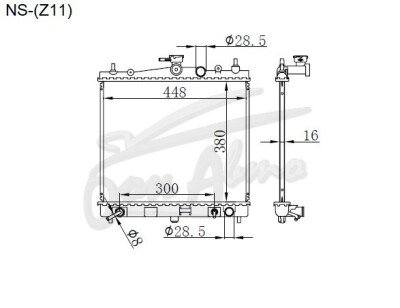 Радиатор NISSAN CUBE 2002-2008 (Z11) (CR,HR) 
Бренд: TONGSHI PL16AT