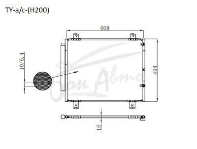 Радиатор кондиционера TOYOTA HIACE 2004-2019 (H200) 
Бренд: TONGSHI AL16
