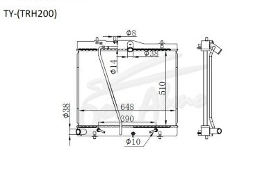 Радиатор TOYOTA HIACE 2004-2019 (TRH200) (1-2TR) 
Бренд: TONGSHI PL26AT