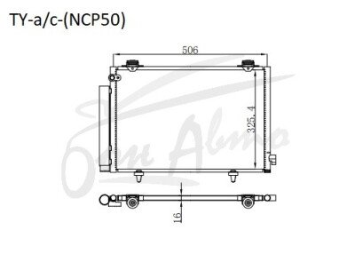 Радиатор кондиционера TOYOTA SUCCEED 2002- (NCP50) 
Бренд: TONGSHI AL16