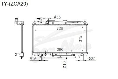 Радиатор TOYOTA RAV 4 2000-2005 (ZCA20) (1ZZ) 
Бренд: TONGSHI PL16AT