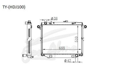 Радиатор TOYOTA LAND CRUISER 1997-2007 (HDJ100) (1HD) 
Бренд: TONGSHI PL48MT