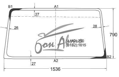 Стекло лобовое JAC HFC 1020/1040 2005- (NMR-hi-cab-1539*790*1616) 
Бренд: BSG с синей полосой