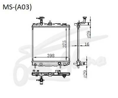 Радиатор MITSUBISHI SPACE STAR 2012- (A03,A05) (3A90) 
Бренд: TONGSHI PL16MT