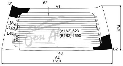 Стекло заднее с обогревом TOYOTA TOWN ACE 1992-1996 (CR30-в герметик) 
Бренд: BENSON Тонированное