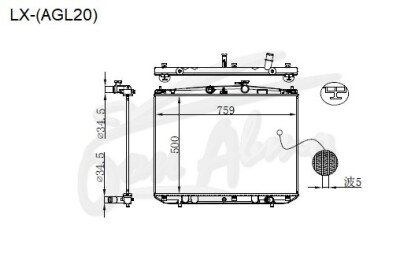 Радиатор LEXUS RX 2015- (AGL20) (8ARFTS) 
Бренд: TONGSHI PL16MT