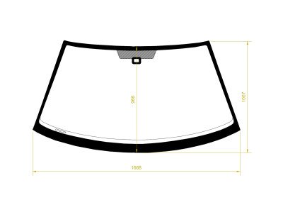 Стекло лобовое VOLKSWAGEN CARAVELLE 2003-2015 (7HM-2010-дд квадратный) место под датчик дождя (второй вид) 
Бренд: КМК с синей полосой