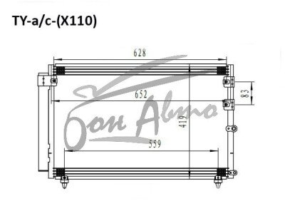 Радиатор кондиционера TOYOTA VEROSSA 2001-2004 (GX110) 
Бренд: TONGSHI AL16