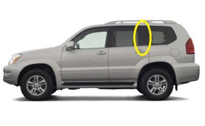 Стекло боковое LEXUS GX 2002-2009 (J120-5d) RQ/LH 
Бренд: BSG Тонированное