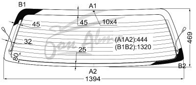 Стекло заднее с обогревом TOYOTA HIGHLANDER 2000-2007 (ACU20) 
Бренд: BSG Тонированное