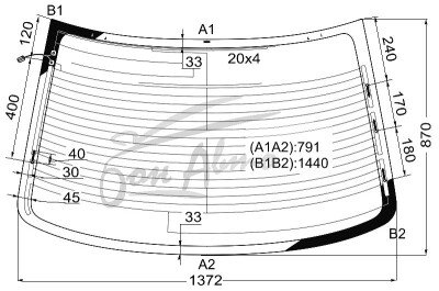 Стекло заднее с обогревом TOYOTA MARK II 2000-2007 (RX110-4d sed) 
Бренд: BENSON