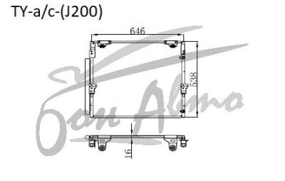 Радиатор кондиционера TOYOTA LAND CRUISER 2007- (UZJ200) 
Бренд: TONGSHI AL16