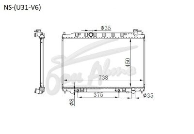 Радиатор NISSAN PRESAGE 2003-2009 (U31) (VQ35) 
Бренд: TONGSHI PL16AT