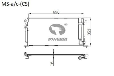 Радиатор кондиционера MITSUBISHI LANCER CEDIA 2000-2003 (CS) 
Бренд: TONGSHI AL16