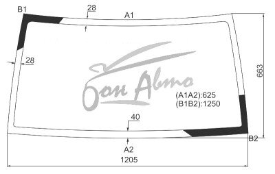 Стекло лобовое MITSUBISHI PAJERO MINI 1994-1998 (H51/H56) 
Бренд: ZDG с синей полосой