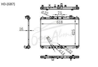 Радиатор HONDA FREED 2016- (GB7) (LEB) 
Бренд: TONGSHI PL16MT
