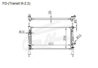 Радиатор FORD TRANSIT 2000-2014 ()(2006) (dies 2.2-2.4) 
Бренд: TONGSHI PL26MT