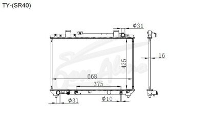 Радиатор TOYOTA TOWN ACE NOAH 1996-2001 (SR40) (3-4S,7K) 
Бренд: TONGSHI PL16AT