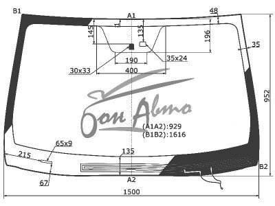 Стекло лобовое HYUNDAI MAXCRUZ 2012-2018 (DM-LHD) обогрев щеток, место под датчик дождя, 
Бренд: КДМ с синей полосой