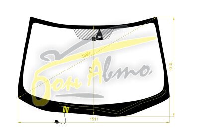 Стекло лобовое PEUGEOT 4007 2007-2012 (GP-LHD) обогрев щеток, место под датчик дождя, 
Бренд: КДМ с синей полосой