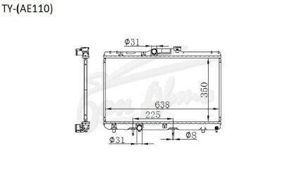 Радиатор TOYOTA SPRINTER TRUENO 1995-2000 (AE110) (4-5A) 
Бренд: TONGSHI PL16AT