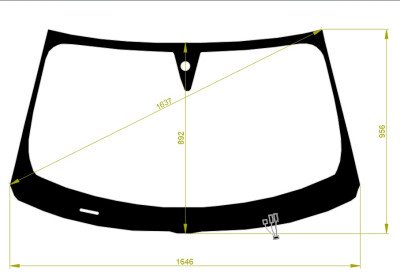 Стекло лобовое INFINITI QX70 2013-2019 (S51-LHD) обогрев щеток, место под датчик дождя, 
Бренд: КМК с синей полосой