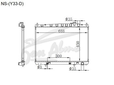 Радиатор NISSAN GLORIA 1999-2004 (Y34) (RB25) 
Бренд: TONGSHI PL16AT
