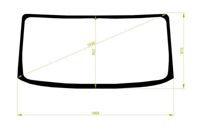 Стекло лобовое HINO 300 2013- (WU700-1864*875*) 
Бренд: КМК с синей полосой