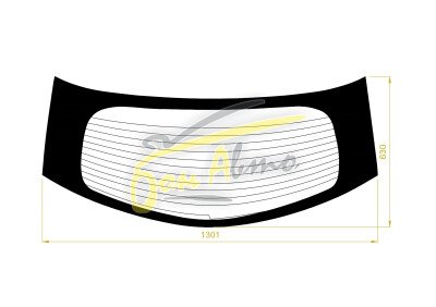 Стекло заднее с обогревом MAZDA 2 2007-2014 (DE3-5) молдинг, 
Бренд: BENSON