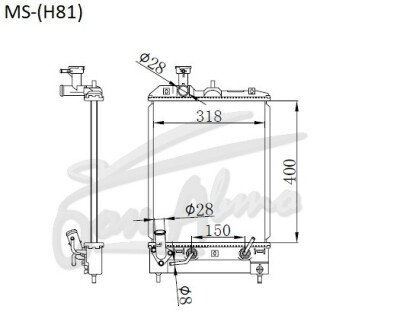 Радиатор MITSUBISHI EK-SPORT 2006-2013 (H82W) (3G83) 
Бренд: TONGSHI PL26AT