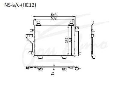 Радиатор кондиционера NISSAN NOTE 2012-2020 (HE12)(гибрид) 
Бренд: TONGSHI AL12