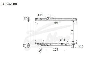 Радиатор TOYOTA MARK II 2000-2007 (GX110) (1G,1-2JZ) 
Бренд: TONGSHI PL16AT
