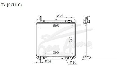 Радиатор TOYOTA HIACE REGIUS 1997-2002 (RCH40) (1-3RZ,5L) 
Бренд: TONGSHI PL22AT