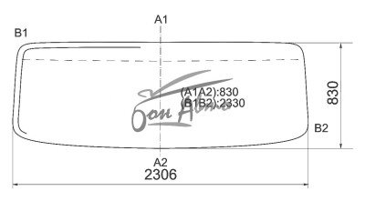 Стекло лобовое JAC N350 2020- (2306*830*) 
Бренд: ZDG с синей полосой