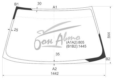 Стекло лобовое MITSUBISHI LANCER 1991-1995 (CB,CD-4/5d) 
Бренд: ZDG с синей полосой