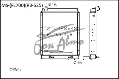 Радиатор MITSUBISHI CANTER 2002- (FE700)(R3-525) (4M,4D) 
Бренд: TONGSHI AL42MT