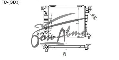 Радиатор FORD COUGAR 1998-2002 () 
Бренд: TONGSHI PL26AT