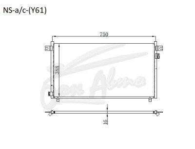 Радиатор кондиционера NISSAN SAFARI 1997-2007 (Y61) 
Бренд: TONGSHI AL16