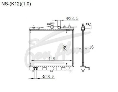 Радиатор NISSAN MARCH 2002-2010 (K12) (CR10) 
Бренд: TONGSHI PL16AT