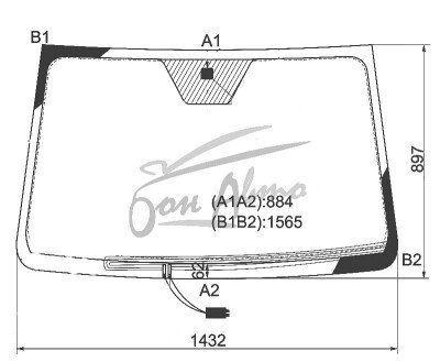 Стекло лобовое SSANGYONG ACTYON 2005-2011 (LHD) обогрев щеток 
Бренд: BSG с серой полосой
